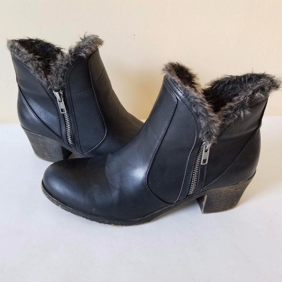London Fog Women Black Ankle Boots Shoes - Picture 4 of 8